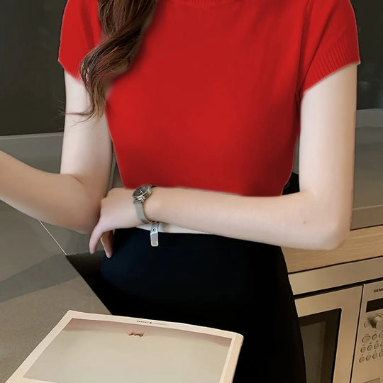 Detalle estiramiento tejido blusa