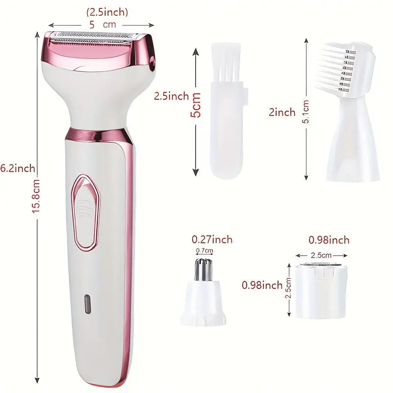 4in 1 Women's Electric Hair Remover/Women's Multi-Function Electric Hair Remover Set/Women's Bikini Trimmer/USB Rechargeable/Hair Remover for Eyebrows, Nose, Face, Legs, / Portable, Gentle, Women's Gift, Mother's Day Gift MedSurgery Store For Digital Health