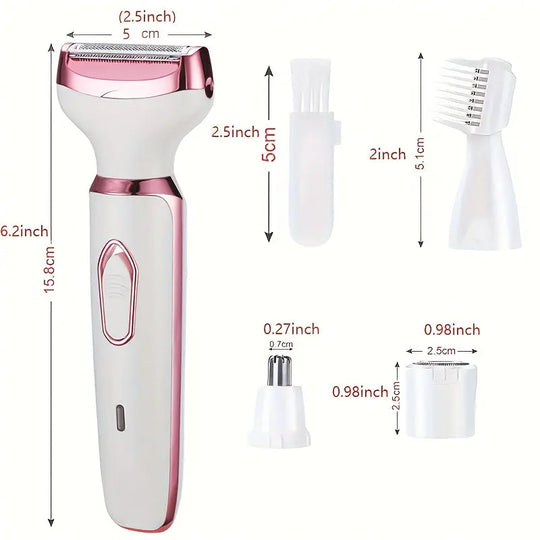 4in 1 Women's Electric Hair Remover/Women's Multi-Function Electric Hair Remover Set/Women's Bikini Trimmer/USB Rechargeable/Hair Remover for Eyebrows, Nose, Face, Legs, / Portable, Gentle, Women's Gift, Mother's Day Gift MedSurgery Store For Digital Health