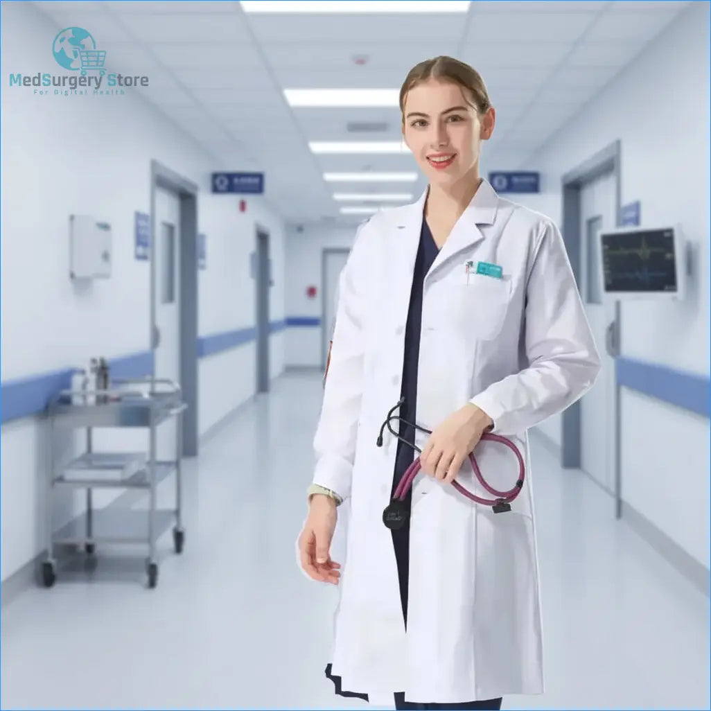 Aura Profesional: Bata Médica Femenina. Confort Élite y Estilo Impecable en Clínica..
