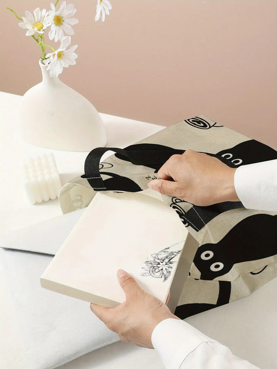 Printed Handbag Casual Travel Beach Bag Large Capacity Reusable Shoulder Shopping Bag Women's Casual Shoulder Bag Large Capacity Beach Bag Handheld Shopping Bag Printed Ladies Grocery Shoulder Bag MedSurgery Store For Digital Health