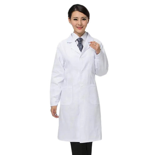 Fashion Long Sleeves Scrubs Lab Coat Hospital Short Sleeve Nurse Doctor Dress Long Sleeve Medical Uniforms White Jacket Unisex