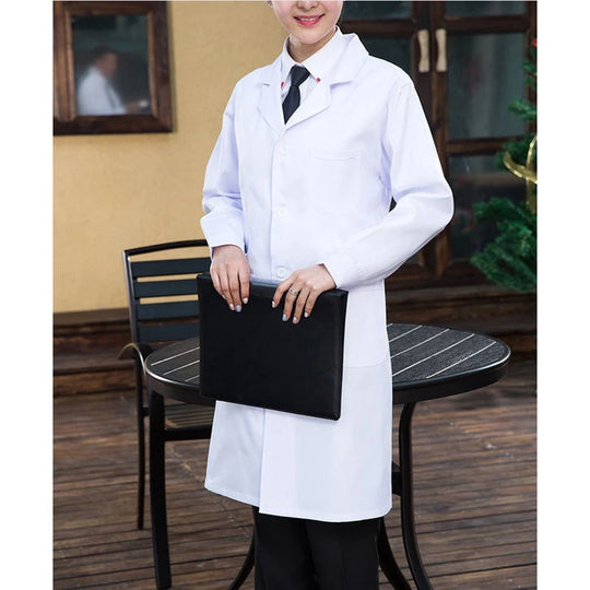 Fashion Long Sleeves Scrubs Lab Coat Hospital Short Sleeve Nurse Doctor Dress Long Sleeve Medical Uniforms White Jacket Unisex