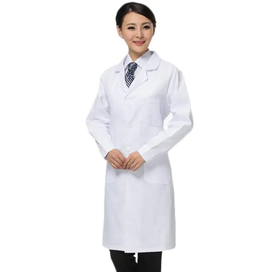 Fashion Long Sleeves Scrubs Lab Coat Hospital Short Sleeve Nurse Doctor Dress Long Sleeve Medical Uniforms White Jacket Unisex