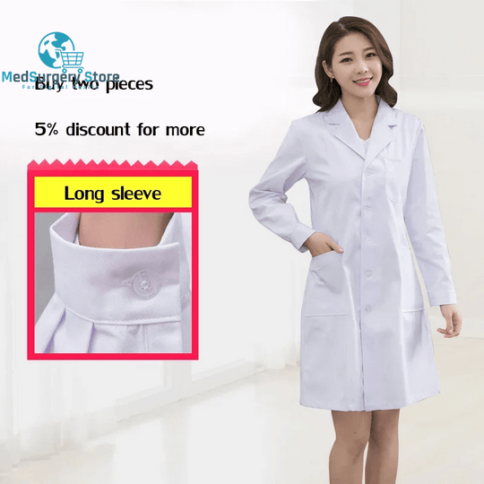 High Quality White Coat Lab Coat Hospital Doctor Slim Nurse Uniform Spa Uniform Nursing Uniform Scrubs Medical Uniforms Women