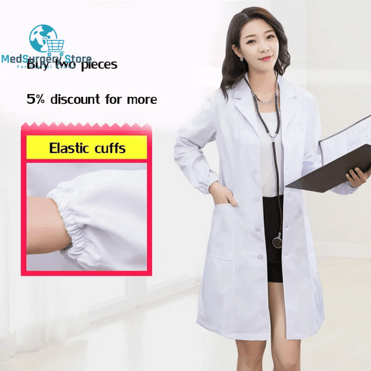 High Quality White Coat Lab Coat Hospital Doctor Slim Nurse Uniform Spa Uniform Nursing Uniform Scrubs Medical Uniforms Women