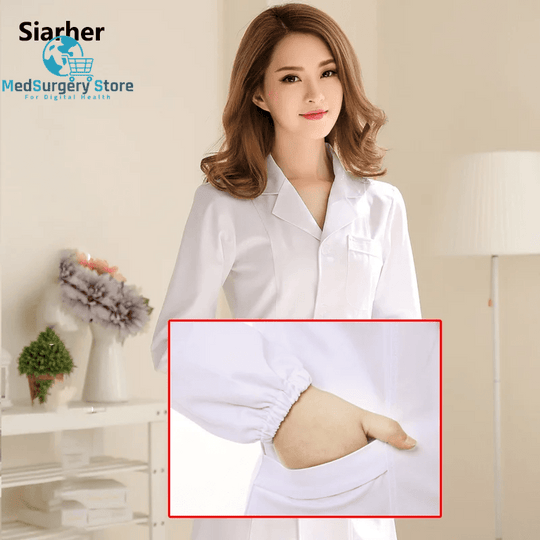 Unisex White Coat Lab Coat Hospital Doctor Slim Nurse Uniform Spa Uniform Nursing Uniform Scrubs Medical Uniforms Women