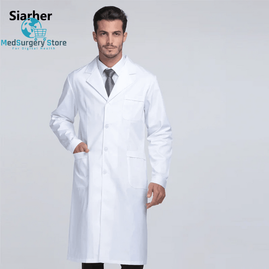 Unisex White Coat Lab Coat Hospital Doctor Slim Nurse Uniform Spa Uniform Nursing Uniform Scrubs Medical Uniforms Women