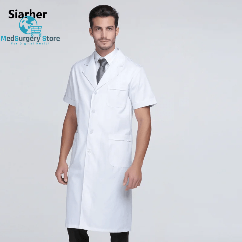 Unisex White Coat Lab Coat Hospital Doctor Slim Nurse Uniform Spa Uniform Nursing Uniform Scrubs Medical Uniforms Women