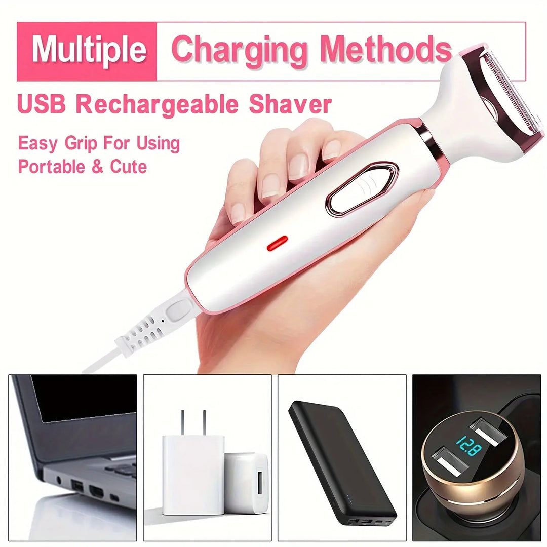 4in 1 Women's Electric Hair Remover/Women's Multi-Function Electric Hair Remover Set/Women's Bikini Trimmer/USB Rechargeable/Hair Remover for Eyebrows, Nose, Face, Legs, / Portable, Gentle, Women's Gift, Mother's Day Gift MedSurgery Store For Digital Health