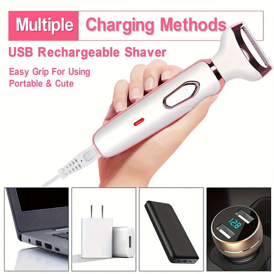 4in 1 Women's Electric Hair Remover/Women's Multi-Function Electric Hair Remover Set/Women's Bikini Trimmer/USB Rechargeable/Hair Remover for Eyebrows, Nose, Face, Legs, / Portable, Gentle, Women's Gift, Mother's Day Gift MedSurgery Store For Digital Health