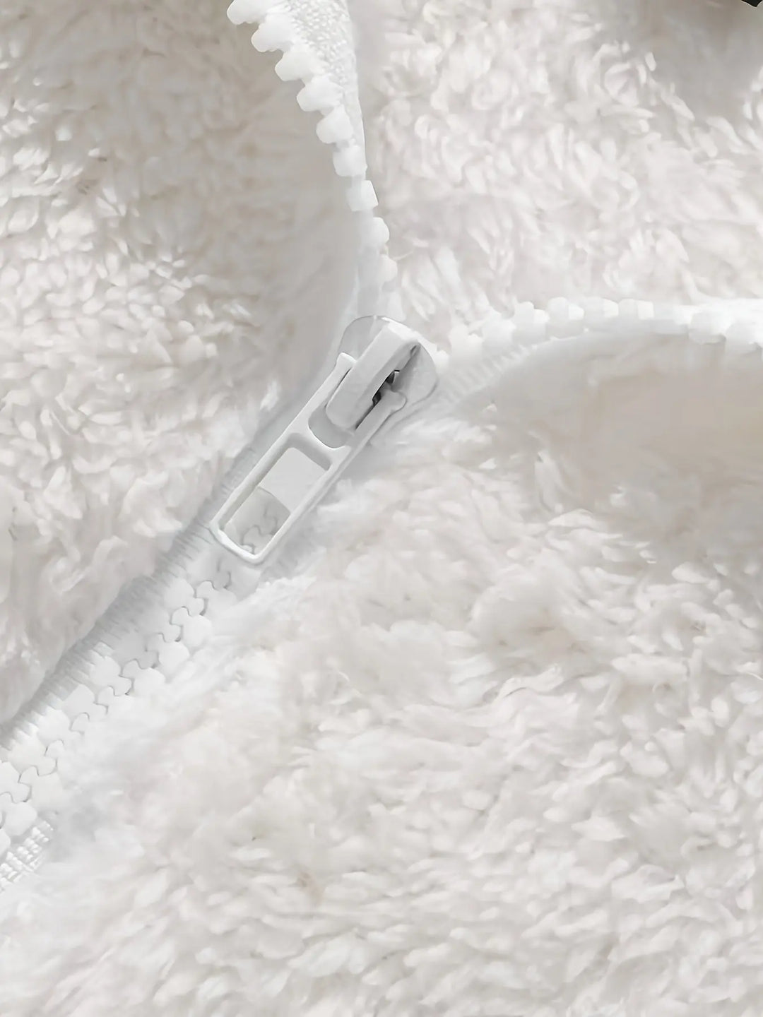 Women'S Light Fleece Jacket - Cozy Winter Coat with Stand-Up Collar, Zipper Closure, Long Sleeve Casual Outerwear for Cold Weather, & Color Block Design, Casual Outerwear|Cozy Winter Jacket, Ladies Winter Coats MedSurgery Store For Digital Health