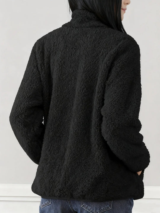 Women'S Light Fleece Jacket - Cozy Winter Coat with Stand-Up Collar, Zipper Closure, Long Sleeve Casual Outerwear for Cold Weather, & Color Block Design, Casual Outerwear|Cozy Winter Jacket, Ladies Winter Coats MedSurgery Store For Digital Health