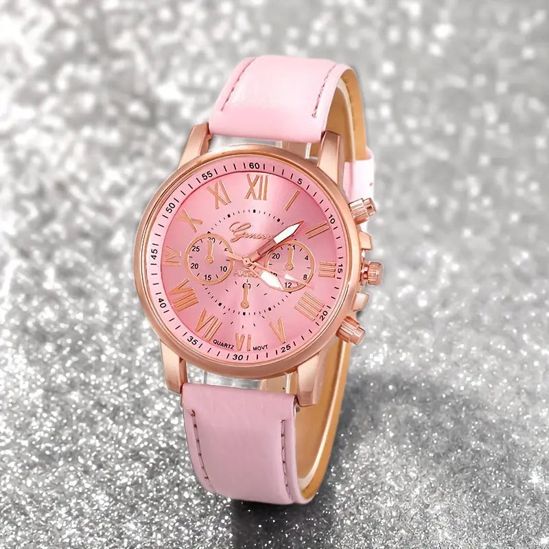 3pcs Elegant Roman Quartz Women's Watches - Fashionable Round Dial with Faux Leather Strap, Perfect Gift Idea MedSurgery Store For Digital Health
