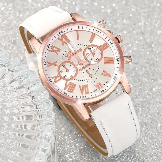 3pcs Elegant Roman Quartz Women's Watches - Fashionable Round Dial with Faux Leather Strap, Perfect Gift Idea MedSurgery Store For Digital Health