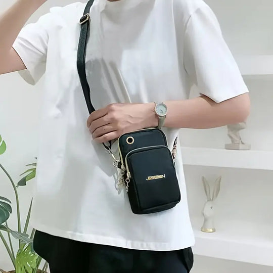 Oxford Oblique Women'S Bag Mobile Phone Set Satchel Pocket Money Bag Small Backpack Large Screen Mobile Phone Protective Cover Multi-Purpose Three-Layer Bag MedSurgery Store For Digital Health