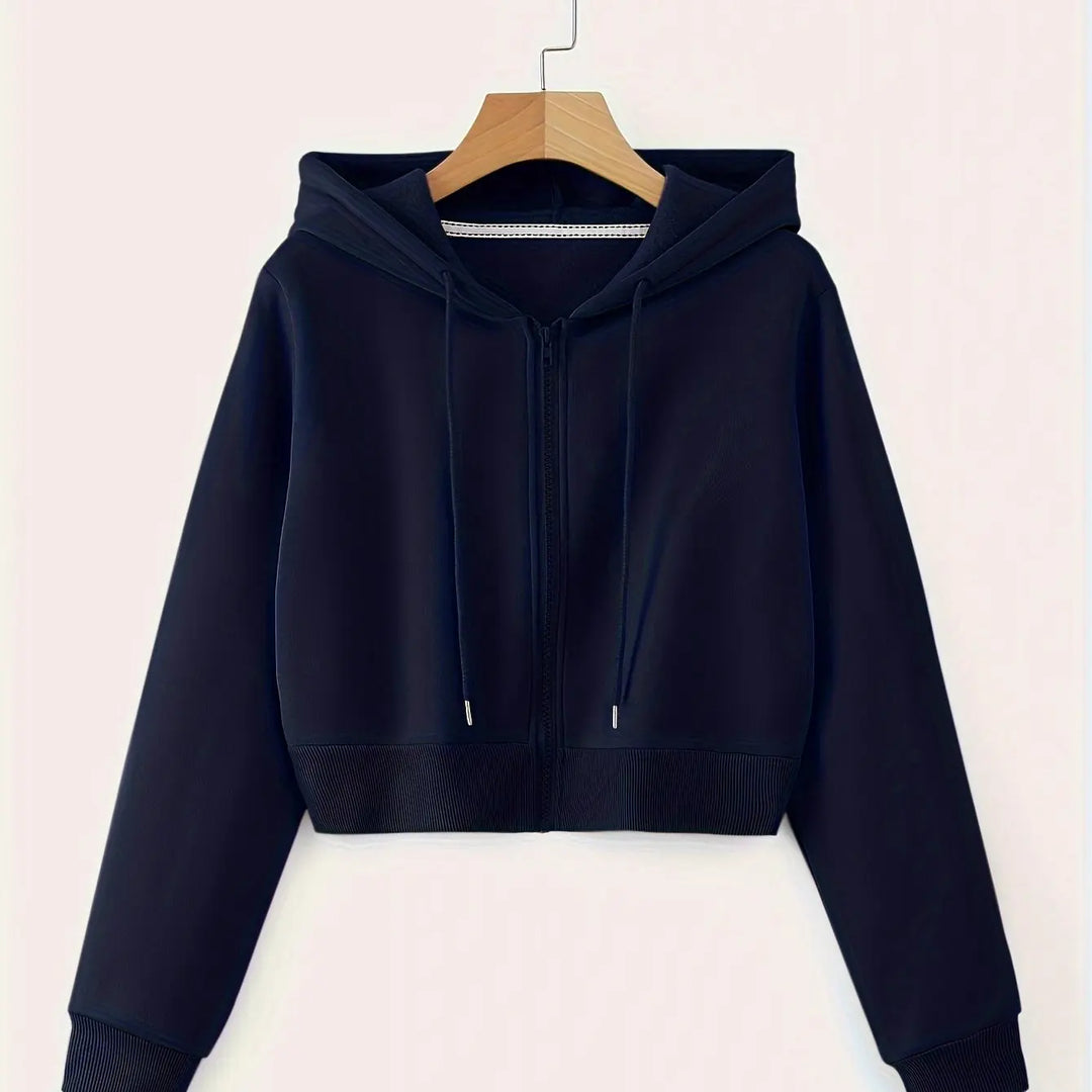 Women'S Casual Hooded Zip-Up Sweatshirt - Long Sleeve, Solid Color, Front Pockets, Regular Fit, Casual Chic Style for Fall/Winter, Casual Wear | Hooded Sweatshirt | Zippered Closure, Sweater Hoodie MedSurgery Store For Digital Health