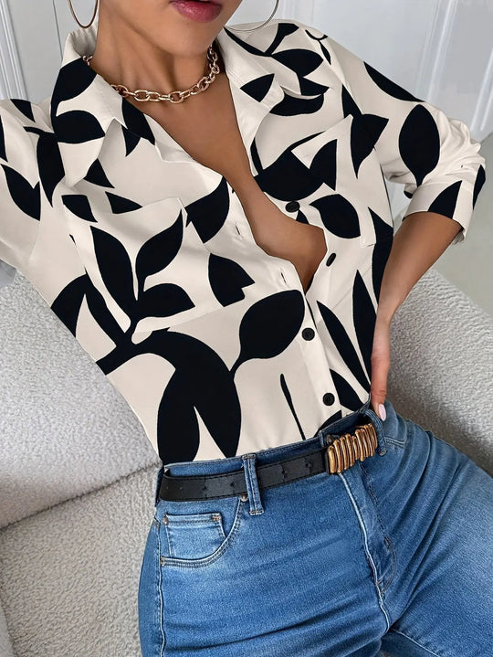 Women'S Elegant Blouse - Classic Collar Button-Front Shirt, All-Season Office & Everyday Blouse in /, Non-See-Through Fabric for Women, Versatile Clothing, Professional Attire, Working Women MedSurgery Store For Digital Health