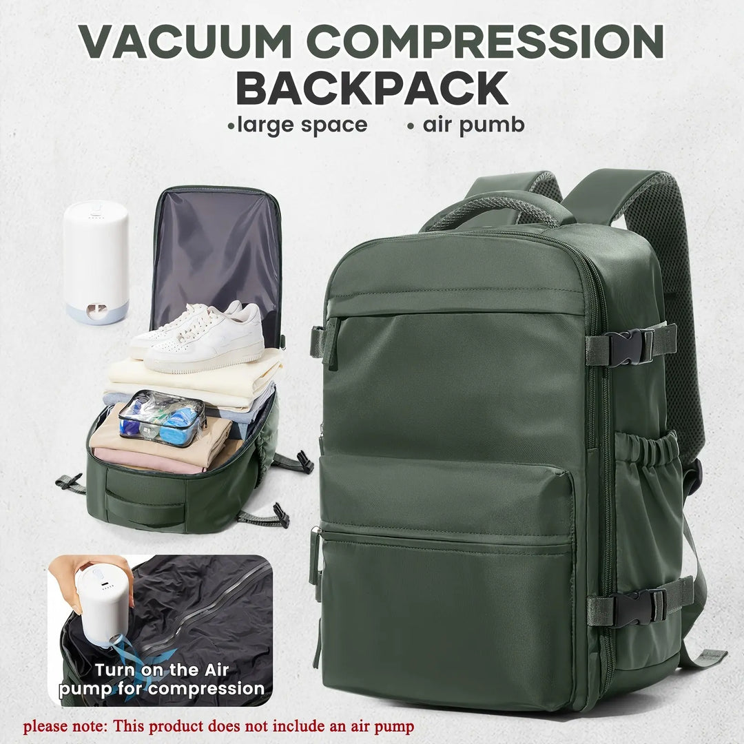 Lightweight and versatile Women's shoulder bag, vacuum backpack with multiple compartments, side elastic pockets, 3D sponge shoulder strap, long-lasting and fatigue-free, vacuumable to save space, large-capacity travel bag, s MedSurgery Store For Digital Health