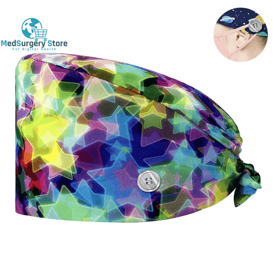 New Scrub Nurse Hat Floral Bouffant Cap Fashion Multicolor Nurse Scrub Caps Adjustable Bandage Turban Surgical Doctor Nurse Hats