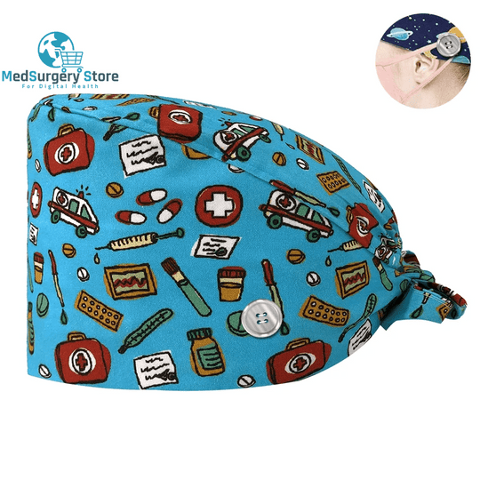 New Scrub Nurse Hat Floral Bouffant Cap Fashion Multicolor Nurse Scrub Caps Adjustable Bandage Turban Surgical Doctor Nurse Hats