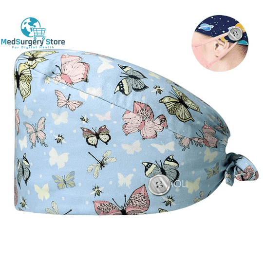 New Scrub Nurse Hat Floral Bouffant Cap Fashion Multicolor Nurse Scrub Caps Adjustable Bandage Turban Surgical Doctor Nurse Hats