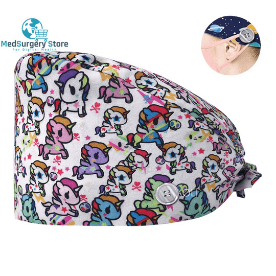New Scrub Nurse Hat Floral Bouffant Cap Fashion Multicolor Nurse Scrub Caps Adjustable Bandage Turban Surgical Doctor Nurse Hats