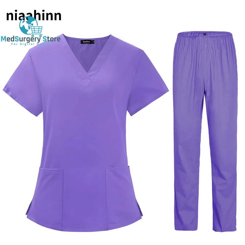 Pet Grooming Doctor Uniforms Non-Sticky Hair Nurse Women Thin and Light Fabric Medical Clothes for Summer Clinical Uniform Woman
