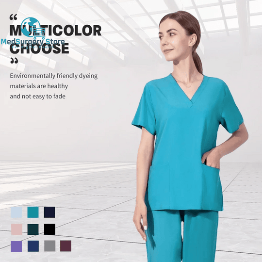 Wholesale Women Wear Scrub Suits Hospital Doctor Working Uniform Medical Surgical Multicolor Unisex Uniform Nurse Accessories