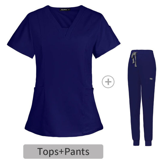 V - neck Split Surgical Gown Suit Female Short - sleeved NurseApparel & AccessoriesCJdropshippingMedSurgery Store For Digital HealthCJTZ153517201AZNavy BlueXSV - neck Split Surgical Gown Suit Female Short - sleeved Nurse