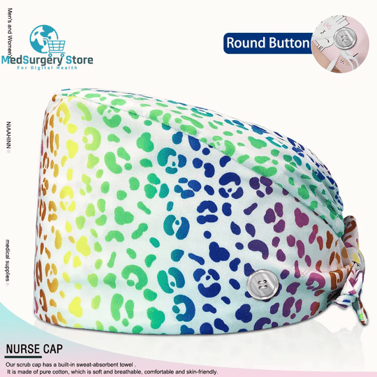 Wholesale Unisex Scrubs Cap Adjustable Cotton Printing Surgical Hats Nurse Uniform Accessories Hospital Beauty Store Work Caps