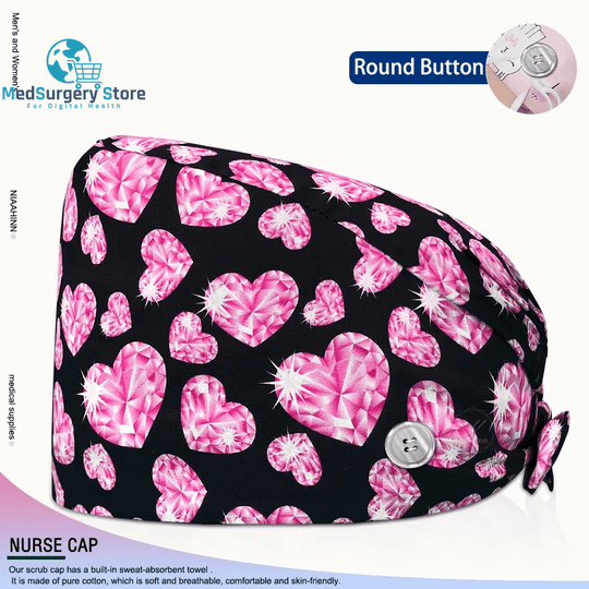 Wholesale Unisex Scrubs Cap Adjustable Cotton Printing Surgical Hats Nurse Uniform Accessories Hospital Beauty Store Work Caps