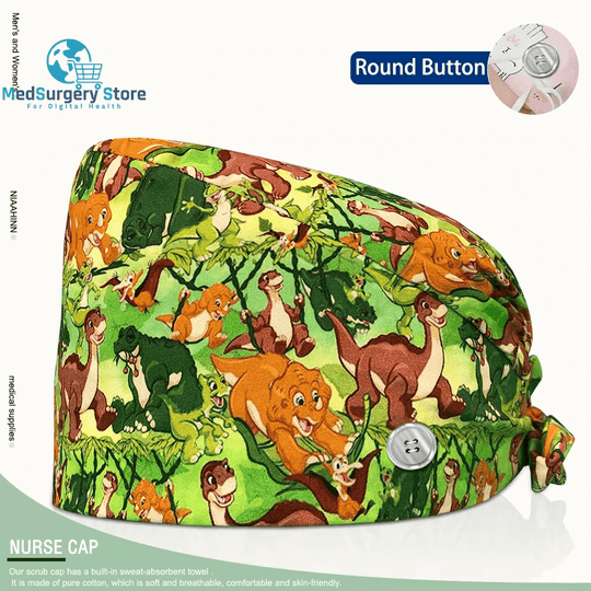 Wholesale Unisex Scrubs Cap Adjustable Cotton Printing Surgical Hats Nurse Uniform Accessories Hospital Beauty Store Work Caps