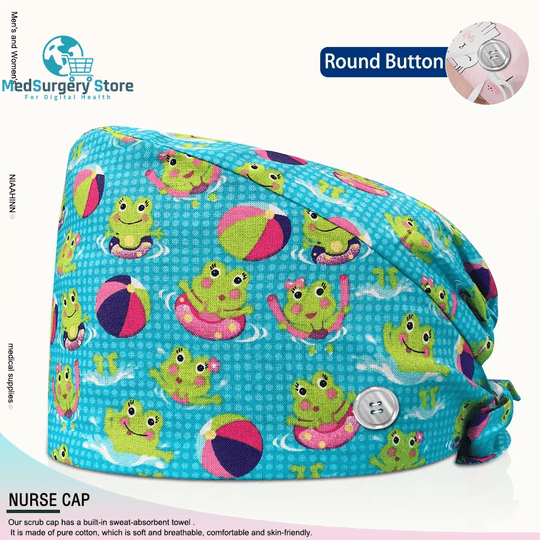 Wholesale Unisex Scrubs Cap Adjustable Cotton Printing Surgical Hats Nurse Uniform Accessories Hospital Beauty Store Work Caps